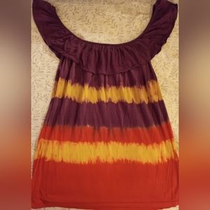 Wet Seal women's tie-dye, off the shoulder top. Size large. Perfect condition.